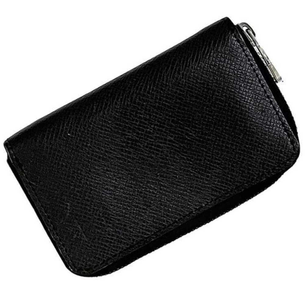 Louis Vuitton Zippy Wallet Coin Purse Ardoise Taiga Leather Compact Zipper Black